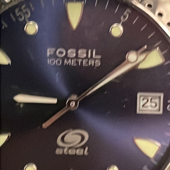 Fossil Blue 3-Hand Date Stainless Steel Men’s Watch - Picture 6 of 12